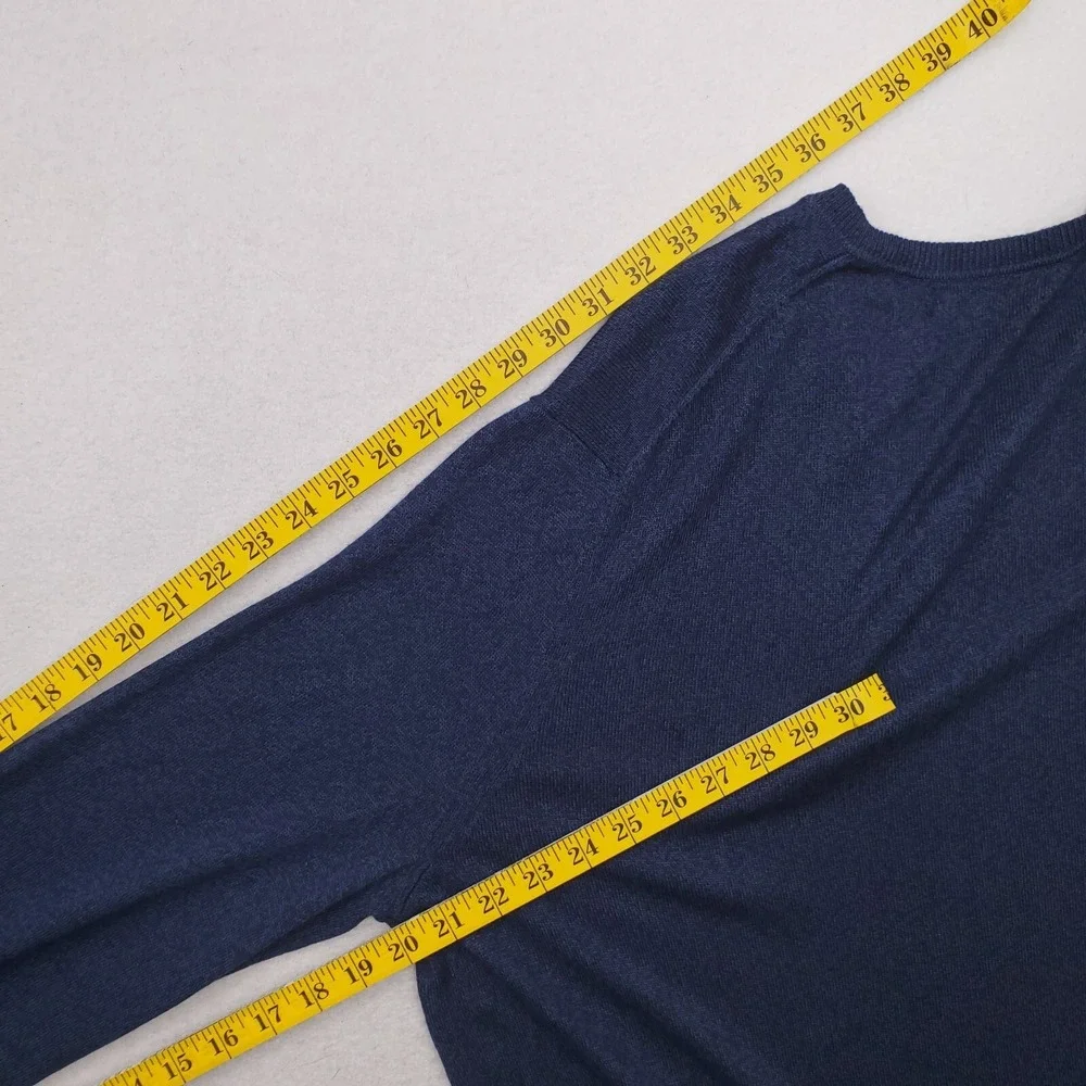Banana Republic Sweater Mens Extra Large Blue Cashmere Silk Pullover Jumper